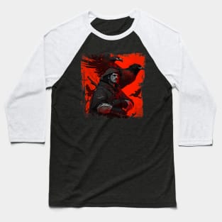 Raven Man Diablo BRZRKR a Witcher on Red Moon Baseball T-Shirt